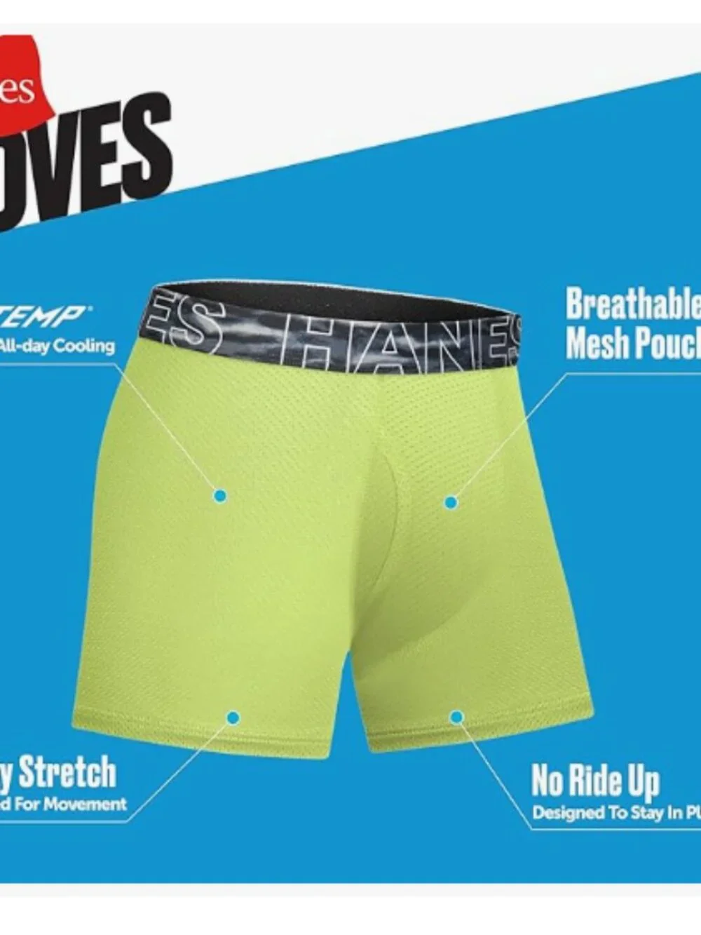 Hanes boys Performance Tween Mesh Boxer Briefs Underwear 6 Pack